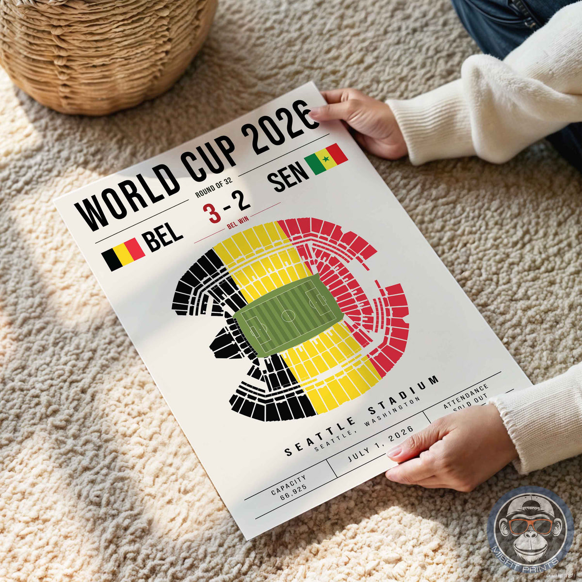 Belgium vs. Senegal World Cup Match Poster