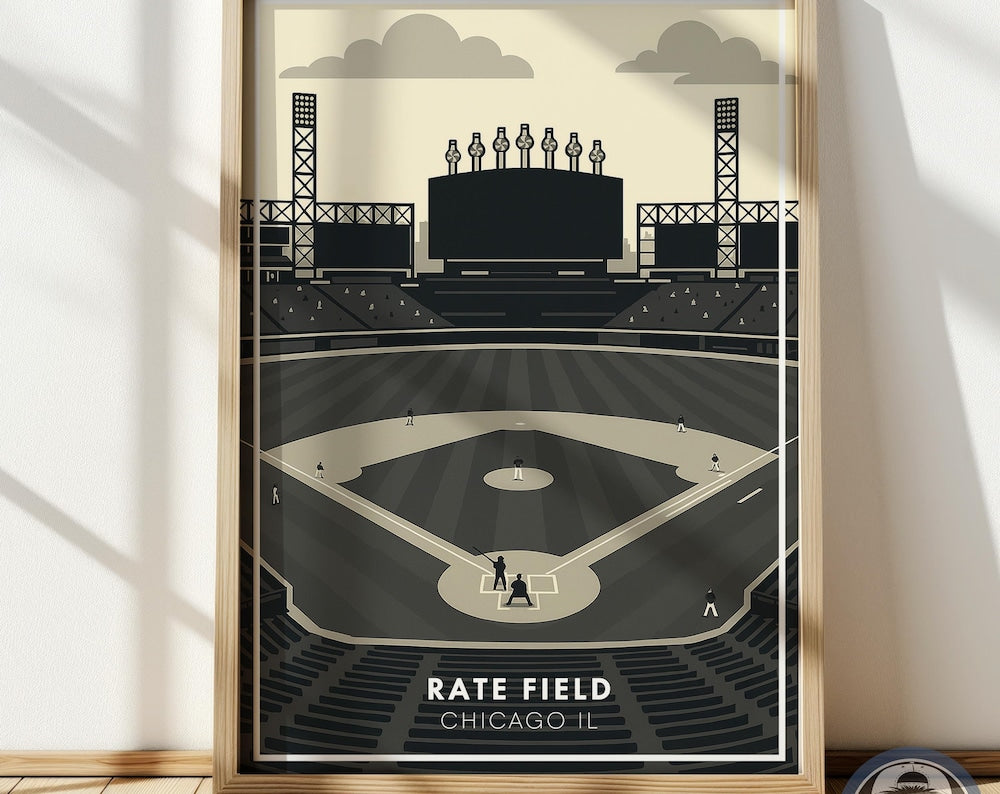 Minimalist Chicago Baseball Stadium Poster
