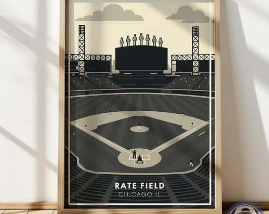 Minimalist Chicago Baseball Stadium Poster