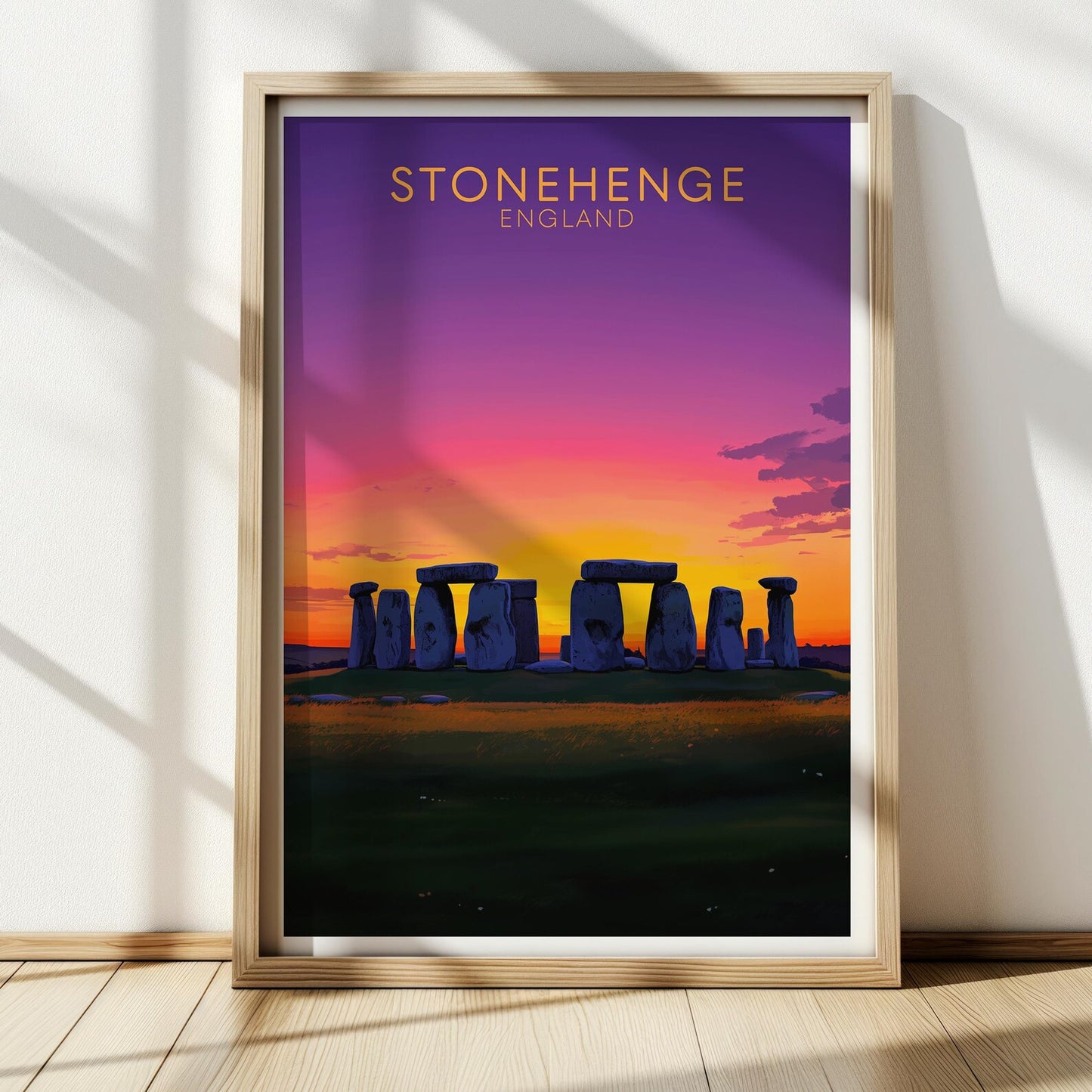 Stonehenge England Travel Poster – Modern Wall Art Print