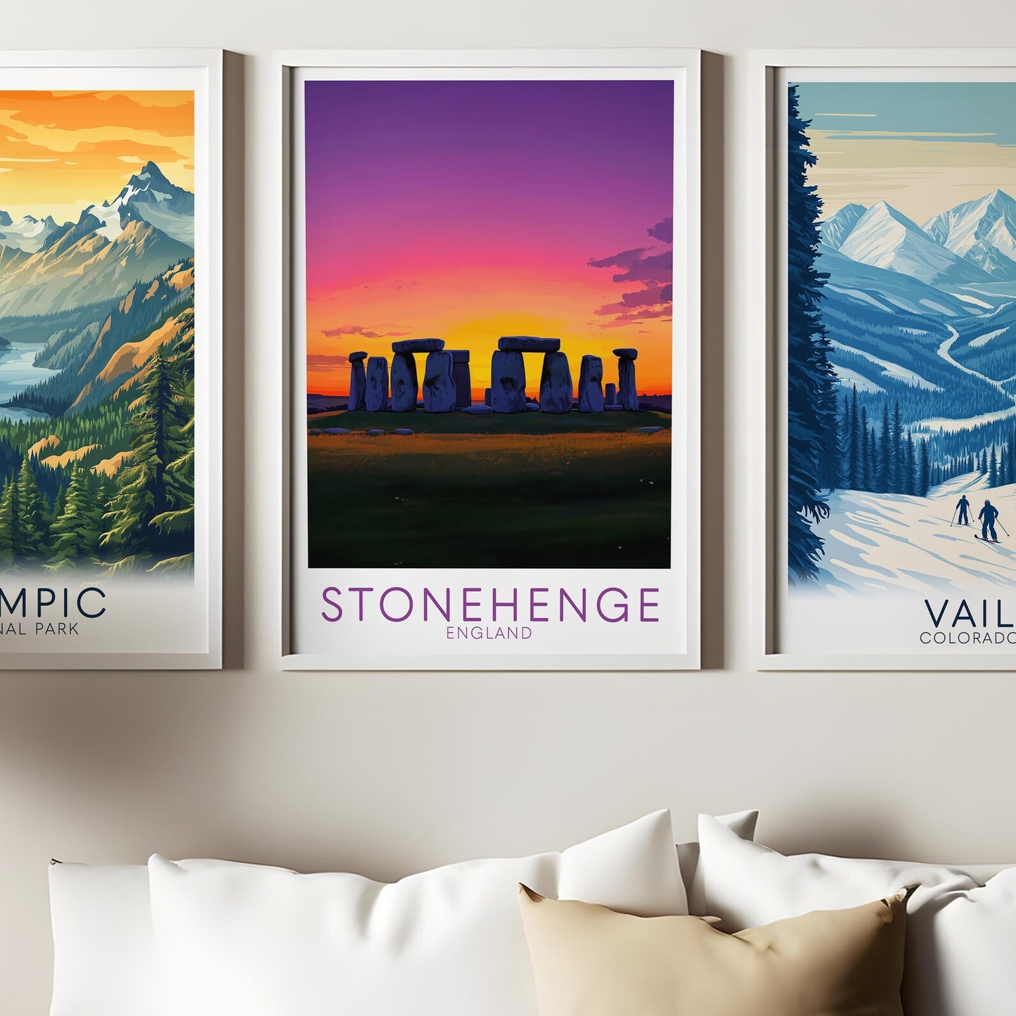 Stonehenge England Travel Poster – Modern Wall Art Print